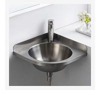 Usaflex Lavello Triangolare in Acciaio Inox, Lavabo Ad Angolo, Lavabo Singolo A Parete, Silver, A(32x32x45cm)
