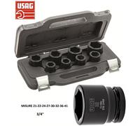 Usag Bussole macchina esagonali U02359286 235 3/4 M/C8 – Assortimento in cassetta modulare (8 pz)