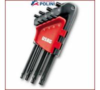 SERIE SET 8 CHIAVI A BRUGOLA TORX TX A SNODO USAG 280 LTSTX/S8 A TESTA SFERICA