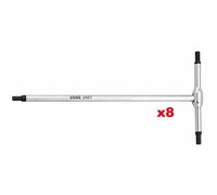 Usag 280 T/SE8 - Serie di 8 chiavi a T con maschio esagonale