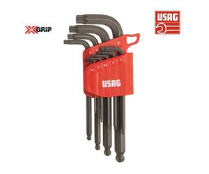 USAG 280 X/S9 SET 9 CHIAVI MASCHIO CON PROFILO ESAGONALE SPECIALE X GRIP