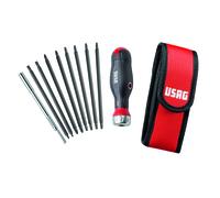 USAG 333 K/SB10 Giravite Combidrive Cricchetto Integrato Astuccio 10 Inserti