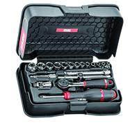 USAG 606 1/4 EA SET CHIAVI A BUSSOLA ESAGONALI CRICCHETTO 19 PZ CASSETTA