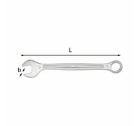 Usag U02850709 Chiavi Combinate Bocca Poligonale 14mm Lunghezza 180mm