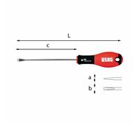 Usag U03220014 Giraviti Per Viti Con Intaglio 1.2X6.5X125 241mm