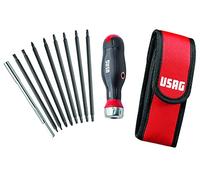 USAG 333 K/SB10 Giravite Combidrive Cricchetto Integrato Astuccio 10 Inserti