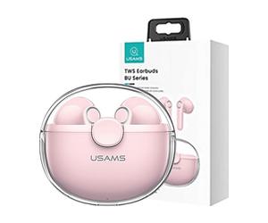 USAMS A57 - Bluetooth 5.1, microfono integrato, 5 h, iOS e Android AURICOLARI WIRELESS, Rosa