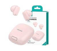 USAMS TWSID Bluetooth 5.3, microfono integrato, IPX4, PC e smartphone AURICOLARI WIRELESS, Rosa