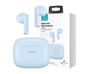 USAMS US14 - Bluetooth, microfono integrato, ENC, 8 h, PC, iOS, Android, Mac AURICOLARI WIRELESS, Blu