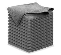 USANOOKS Panno in microfibra grigio - 12 confezioni 32 x 32 cm - ad alte prestazioni - 1200 lavaggi, asciugamani ultra assorbenti per tessere sporcizia e liquido per una lucentezza a specchio senza