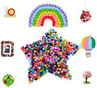 Usato per pompon fatti a mano, palline di pompon 3cm, piccole polpette, 200 pezzi di palline di peluche colorate, per interessanti mestieri creativi fai da te