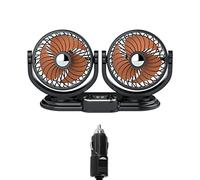 USB 12 V Portatile Per Testa Auto Fan Air Fan Auto Forte 360 Gradi Raffreddamento 2 Ingranaggi Con 2 Porte USB Ventilatori Portatile Oscillante Flessibile Per Scrivania Silenzioso