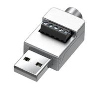 USB 2.0 Adapter Connector Male to Female, High-Speed USB Converter Plug with Terminal Block and Metal Housing, USB Data Transfer Interface for Laptop Computer Phone Keyboard and Electronic Projects