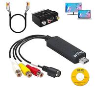 USB 2.0 Audio Video Grabber, digitale VHS, mini lettore DV, cassette video per PC e Mac, convertitore analogico a digitale per VHS/DVD/VCR, supporta Windows 11/10/8/7