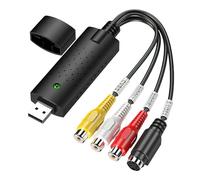 USB 2.0 Audio Video Grabber USB 2.0 Audio Video Grabber convertitore convertitore analogico a digitale con adattatore per VHS VCR TV a DVD per Windows11 10 8 7 Mac