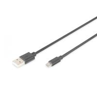 DIGITUS Cavo di collegamento USB 2.0-1,8 m - da USB A (M) a USB Micro B (M) - 480 Mbit/s - Cavo di collegamento - Nero
