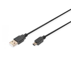 USB 2.0 connection cable, type A - mini B (5pin) M/M, 1.8m, USB 2.0 conform, bl