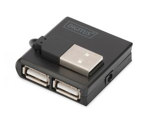 USB 2.0 High-Speed Hub 4-Port 4x USB A/F, 1x USB B mini/M, incl. USB cable