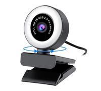USB 2.0 Mini 1080P/2K/5MP Webcam con Anello di Luce Mic Messa A Fuoco Automatica