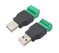 USB 2.0 Tipo A Maschio/Femmina A 3.5mm 5 Pin Morsettiera a Vite Connettore Convertitore Presa USB A Terminali A Vite Adattatore(2Pcs USB Male)