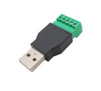 USB 2.0 Tipo A Maschio/Femmina A 3.5mm 5 Pin Morsettiera a Vite Connettore Convertitore Presa USB A Terminali A Vite Adattatore(1Pcs USB Male)
