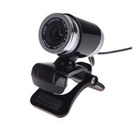 USB 2.0 Web Camera HD 640480 Resolving Power Webcam Mic for Mini/PC Black And Red Built-in 10m Sound-Absorbing Microphone for Manual Focusing (Color : White) (Black)