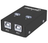 Usb 2 Automatic Sharing Switch- 2X Usb Dual Control Auto-Sensing NUOVO