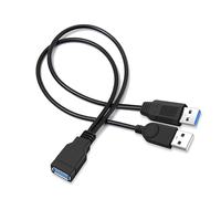 USB 3.0 A Femmina a Doppio USB 3.0 A Maschio+USB 2.0 A Maschio Extra Power Ricarica e Trasferimento Dati Doppio USB Y Splitter Cavo cavo adattatore per computer e telefoni cellulari (35cm/12Pollici)