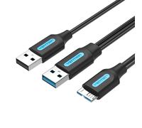 USB 3.0 A -Micro -B Venzione ad alta velocità 5GBPS - Conduttore di rame smaltato - Fonte alimentare 3A - colore nero