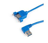 USB 3.0 Cavo USB3.0 a Monte pannello da maschio a femmina con viti su un cavo di estensione angolato destro maschio a blu scuro 50 cm (Size : 50cm, Color : Blue)