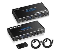 USB 3.0 HDMI KVM Switch 2 porte con Hotkey 4K 60Hz Condivisione di 2 computer con tastiera mouse HDR D-olby Vision HDCP2.2 telecomando tastiera wireless USB 3.0 cavo x2
