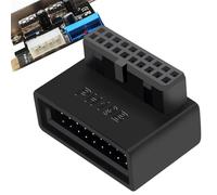 USB 3.0 Motherboard Adapter 90 Degrees - L-Shaped Male to Female Connector | High-Speed 19-Pin/20-Pin Front Panel Header | Internal Cable Extension for Desktop Motherboards | USB Adapter