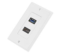 USB 3.0 Presa per Pannello a Parete Multimediale Integrata Due in, Materiale Ignifugo ABS, compatibilità Cablaggio Tecnico