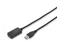 Digitus Cavo prolunga USB attivo USB 3.2 Gen 1 5 m USB-A maschio-femmina Nero