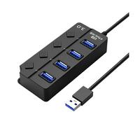 USB 3.0 Splitter 2. Adattatore 4 In 1 Prolunga Interruttore Di Alimentazione Indipendente Multiporta Cavo Da 30 Cm
