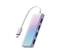 USB 3.0 Splitter a specchio con gradiente di colore di tipo Hub esterno per notebook Estensione Docking Station USP Convertitore Multiinterfaccia Hub One Strip Quattro Adattatore USB