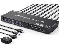USB 3.0 Switch KVM HDMI 4 PC 1 Monitor 4K@60Hz 2K@120Hz Simulation EDID, MLEEDA HDMI KVM Switch 4 PC Condividono 1 Monitor e 4 porte USB 3.0, Dotato Alimentatore 12V, Controller Desktop e Cavi