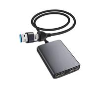 USB 3.0/Type-C to Dual 1080P 60Hz HD Display Adapter 2 Different Screen Extender Hub for M1 M2 MACOS V10.15 Windows 10