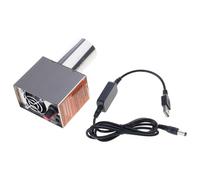 USB 5V Doppi ventilatori Ventola per barbecue Velocità regolabile Ventilatore per cottura Grill Ventilatore per carbone Starter Campeggio Acciaio inossidabile con condotto d ' Stufa a carbone +
