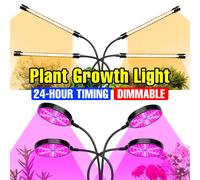 USB 5V LED Coltiva La Luce Spettro Completo Pianta Coltivazione Idroponica Lampada 1/2/3/4 Teste Impermeabile Dimmerabile Con Temporizzazione Accensione/Spegnimento Automatico