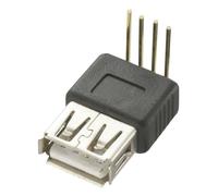 USB A Presa, 4 Perno 90DEG PCB Terminali, Attraverso Foro Moun Per