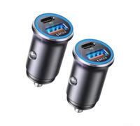 USB Auto per Caricatore 30W per PD Ricarica Rapida Metallo USB Auto | 30W per PD per ricarica rapida, alloggiamento metallico, compatibile con 12V-24V, per smartphone e tablet