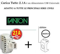 USB BIANCO COMP.VIMAR PLANA BIANCO ALIMENTATORE PRESA IPAD IPHONE