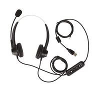 USB Business Headset with Mic and Active Noise Reduction, Binaural Design, Adjustable Speaker Volume, Wired for PC, Call Center Use