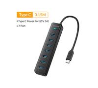 (USB C 0,15 M) iDsonix USB 3.0 HUB Dock station da 5 Gbps 7 porte USB A tipo C HUB splitter presa multiporta