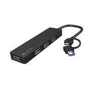 USB-C 3.0 MAYFLY HUB 4 PORTE NERO + ADATTATORE USB-A NHU-2023
