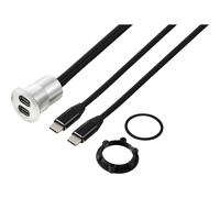TRU COMPONENTS TC-13376316 USB 3.1-C® 2 prese/1 spina 1 m cavo argento Conten