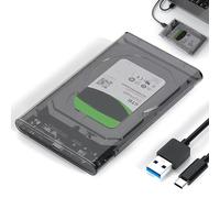 USB C 3.1 Gen 2 Hard Disk 2.5" Cassa Esterna Disco 5Gbps per SATA HDD SSD 2.5'' 7/9.5mm Accelerazione UASP Trim senza Strumenti Supporto per Windows Mac OS Linux Cavo USB C 3.1 Incluso-Nero