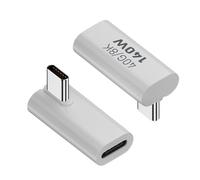 USB C 90 Degree Adapter - Angled PD 140W Charging Connector, 40Gbps Data Transfer Extender, 8K 60Hz Male Female Type C Adapter, Compact Right Angle Plug For Tablet Phone Laptop Work Device Use