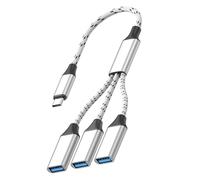 USB C a 3 porte USB 2.0 Hub adattatori cavo intrecciato trasferimento dati per telefono tablet laptop ricarica più dispositivi